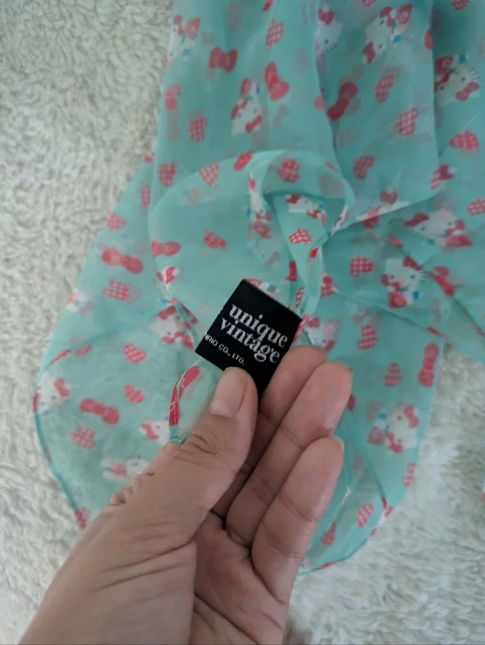 Hello Kitty Head Scarf Unique Vintage